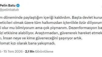 Pelin Batu deprem paylaşımları için geri adım attı