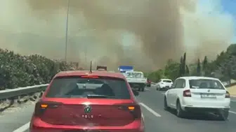 Manisa'da orman yangını İzmir-İstanbul Otoyolu'nu kesti