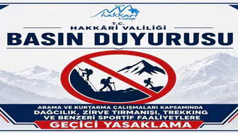 Hakkari’de dağcılık faaliyetlerine arama kurtarma engeli