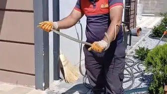 Yozgat'ta villa bahçesine giren yılan paniği