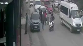 Düzce'de trafik kavgasına hortumlu çözüm