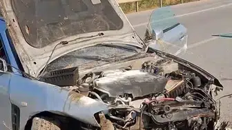 İnegöl yolunda otomobil takla attı İki sürücü hastanelik oldu