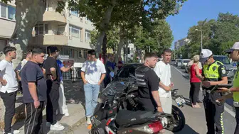 Çorlu'da hatalı dönüş motosikletliyi hastanelik etti