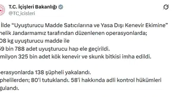 Jandarmadan 24 şehirde dev narkotik baskını
