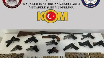 Vezirköprü'de kaçak silah operasyonu 4 kişi yakalandı