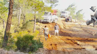 Fethiye ormanlarında gece başlayan yangına karşı büyük seferberlik
