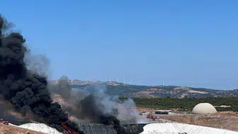 Ayvacık’taki atık tesisinde dumanlar yükseliyor