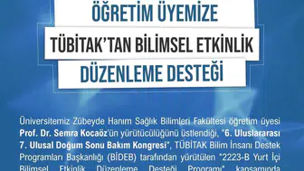Niğde’deki doğum sonu bakım kongresine TÜBİTAK’tan onay geldi