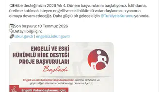 Engelli ve eski hükümlülere iş kurmaları için yeni hibe dönemi başladı
