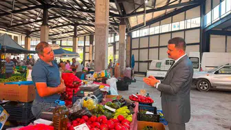 Gölpazarı pazarında üreticinin derdini dinledi
