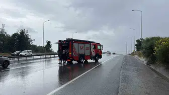 Şile Otoyolu’nda ambulans kaza yaptı