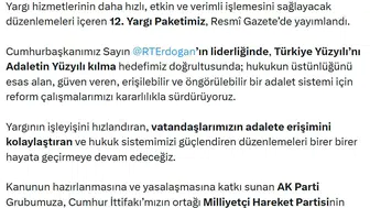 12’nci Yargı Paketi yürürlüğe girdi