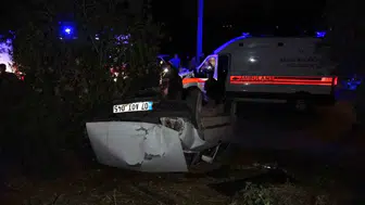 Antalya yolunda pehlivanın kullandığı araç şarampole uçtu