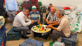 Sarıgöl'de pazar denetimi ve esnaf ziyareti yapıldı