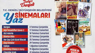 Denizli’de açık hava sineması nostaljisi ücretsiz başlıyor