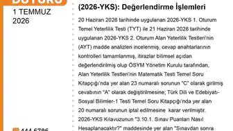 YKS sonuçları için kritik güncellemeler yapıldı