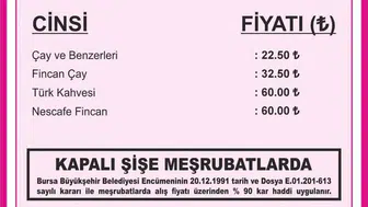 Bursa’da çay ve kahve molası artık çok daha pahalı