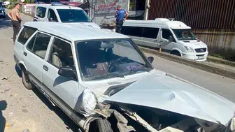 Zonguldak'ta freni boşalan otomobil tarım aracını uçuruma sürükledi