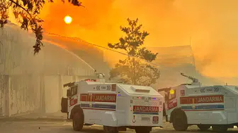 Şanlıurfa'da saman deposu yangınına TOMA desteği
