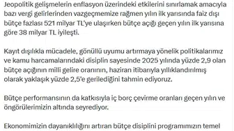 Bütçe açığında iyileşme sinyali geldi