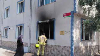 Gönen’deki binada korkutan yangın