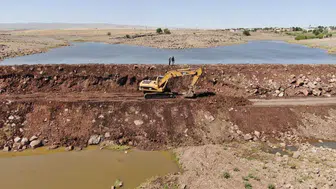 Karacadağ’da kurumuş gölet yeniden hayat buldu