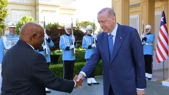 Erdoğan Vahdettin Köşkü'nde Liberya Cumhurbaşkanı Boakai'yi ağırladı
