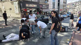 Ereğli'de kaza sonrası yaralıya tepki gösterdi