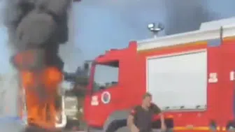 Karabük'te yanan hasta nakil aracından şoför hayat kurtardı