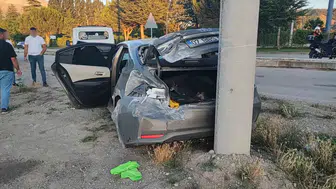 Isparta Sav yolunda otomobil takla attı