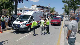 Kırşehir Terme Caddesi’nde otomobil yayaya çarptı