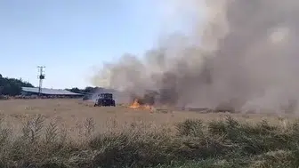 Elazığ Akçakiraz’da korkutan arazi yangını