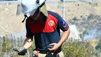 Bornova’daki yangında itfaiye ekipleri küçük bir canı kurtardı