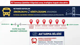 15 Temmuz günü metrobüs kullanacaklar dikkat