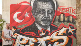 Gaziantepli gençten Erdoğan’a duvar sanatı sürprizi