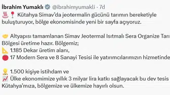Jeotermalli seralar Kütahya'da 1500 kişiye iş kapısı açıyor