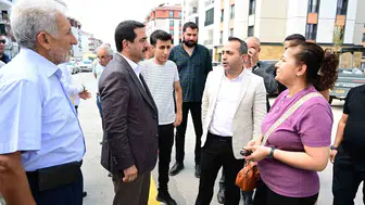 Zafer Mahallesi'nde Taşkın ve Babacan'dan yerinde inceleme