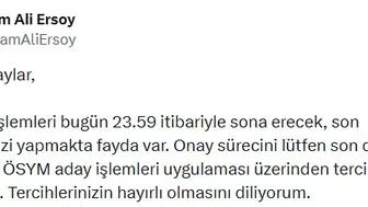 YKS tercih dönemi bu gece kapanıyor