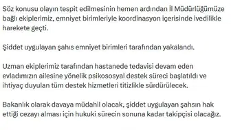 Mersin'de şiddet gören çocuk için Bakanlık devreye girdi