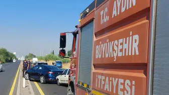 Aydın trafiğini felç eden 8 araçlık zincirleme kaza