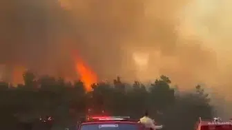 Çanakkale Bayramiç ormanlarında alevler yükseliyor