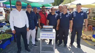 Altınoluk pazarında zabıta denetimi Etiket ve düzen kontrolü yapıldı