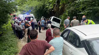 Araklı’da araç kanala uçtu 5 kişi hastaneye kaldırıldı