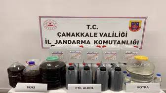 Jandarma Bayramiç ve Biga'da kaçak içki imalathanelerine baskın yaptı