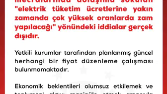 Elektrik faturalarına zam gelecek iddiasına resmi yalanlama