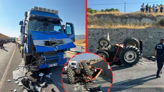 Yol ortasında can pazarı: Çekici traktöre çarptı, 1 ölü 2 yaralı