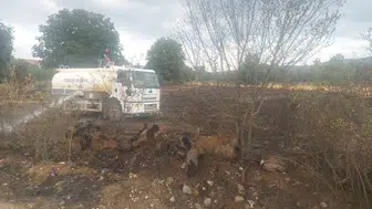 Bilecik’te bir tarlada saman balyaları alevlere teslim oldu