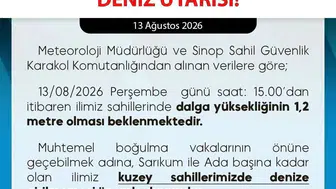 Sinop sahillerinde denize girecekler dikkat