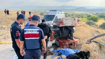Nevşehir'de buğday hasadı yolunda feci kaza