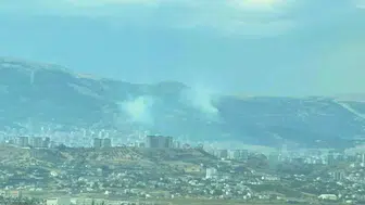 Ahır Dağı'nda yıldırım iki noktayı vurdu Ormanlık alanda alevlere havadan müdahale
